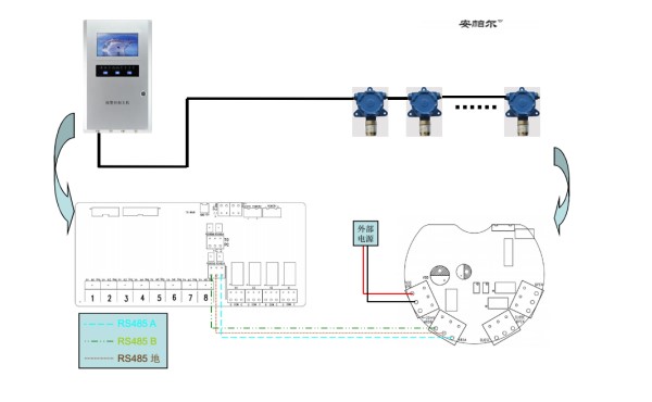 主机与可燃气体报警器连接图